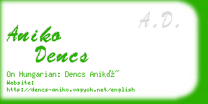 aniko dencs business card